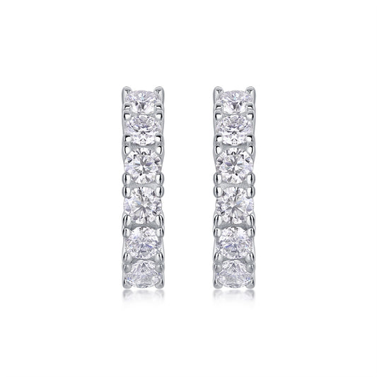 925 Silver Geometric Moissanite Earrings for Women