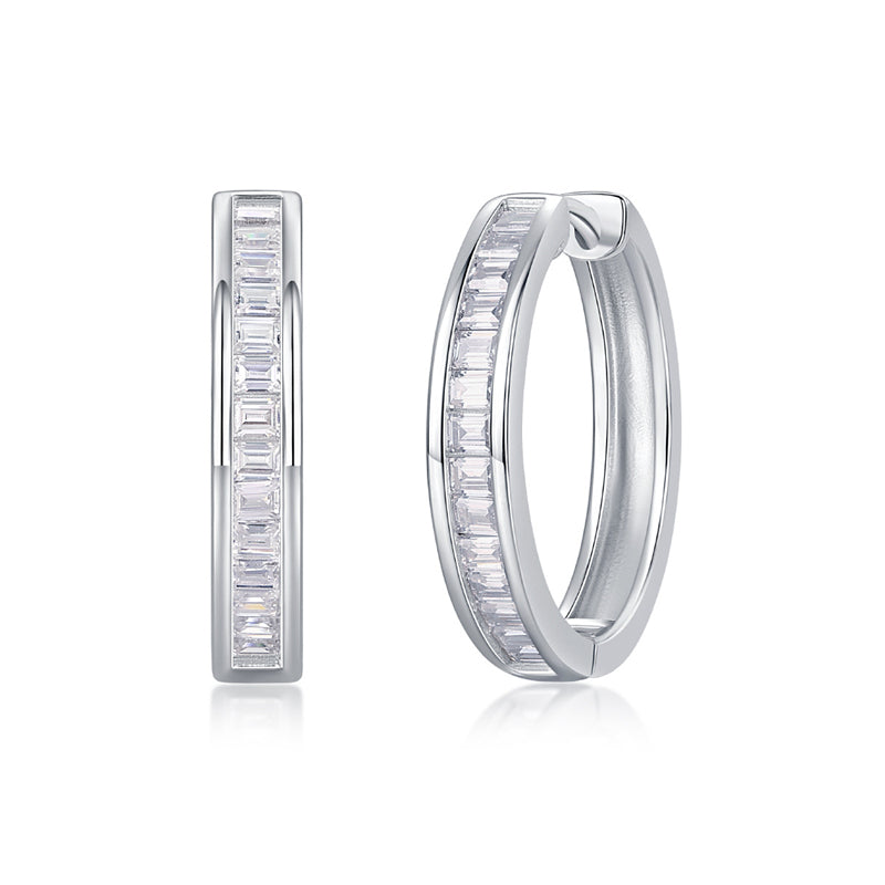 925 Silver Geometric Moissanite Earrings for Women