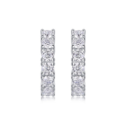 925 Silver Geometric Moissanite Earrings for Women