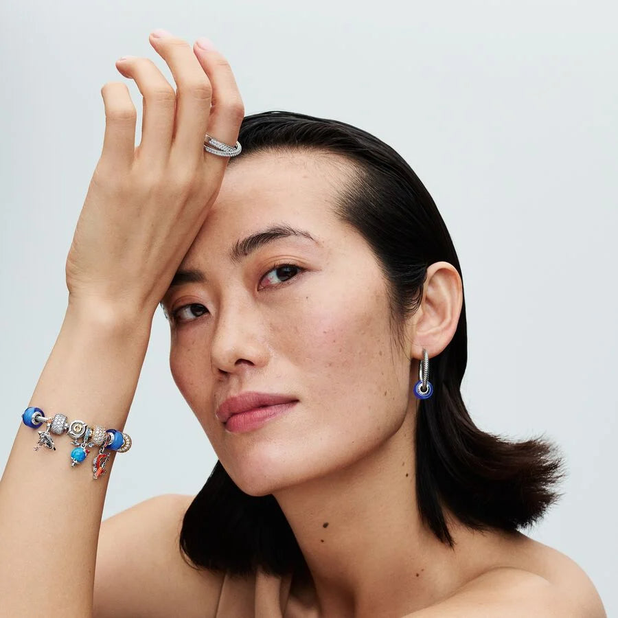 925 Silver Orange Opal Spear Charm