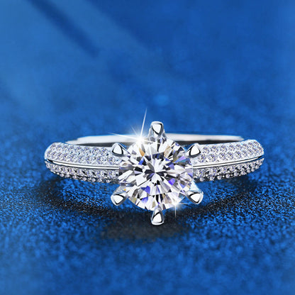 925 Silver Square Geometric Ring with 1ct/2ct Moissanite Unique Women's Jewelry Size 5-8