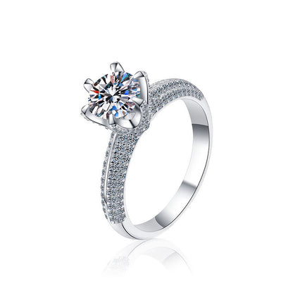 925 Silver Square Geometric Ring with 1ct/2ct Moissanite Unique Women's Jewelry Size 5-8