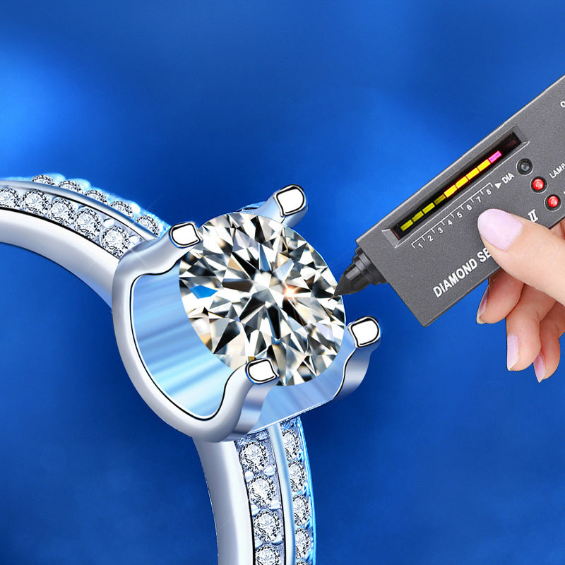 925 Silver U-Shaped Ring with 1ct Moissanite Instagram Style Women's Fashion Jewelry Size 5-8
