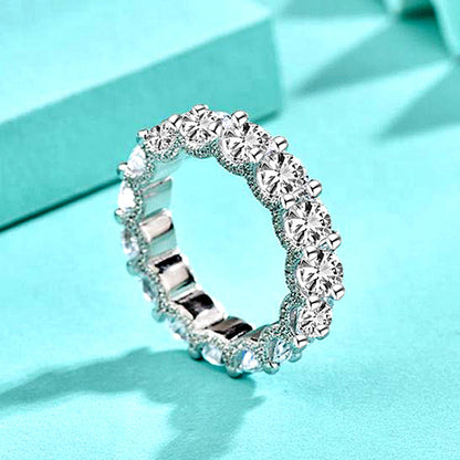 925 Silver White Zircon Geometric Stacking Ring Minimalist Circle Band Jewelry for Women Size 6-9