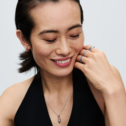 925 Silver & CZ Yao Deer Antler & Feather Pendant