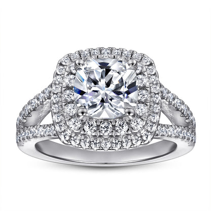 925 Sterling Silver 2 Carat Zircon Wedding Ring – Elegant Heart-Shaped Bridal Jewelry
