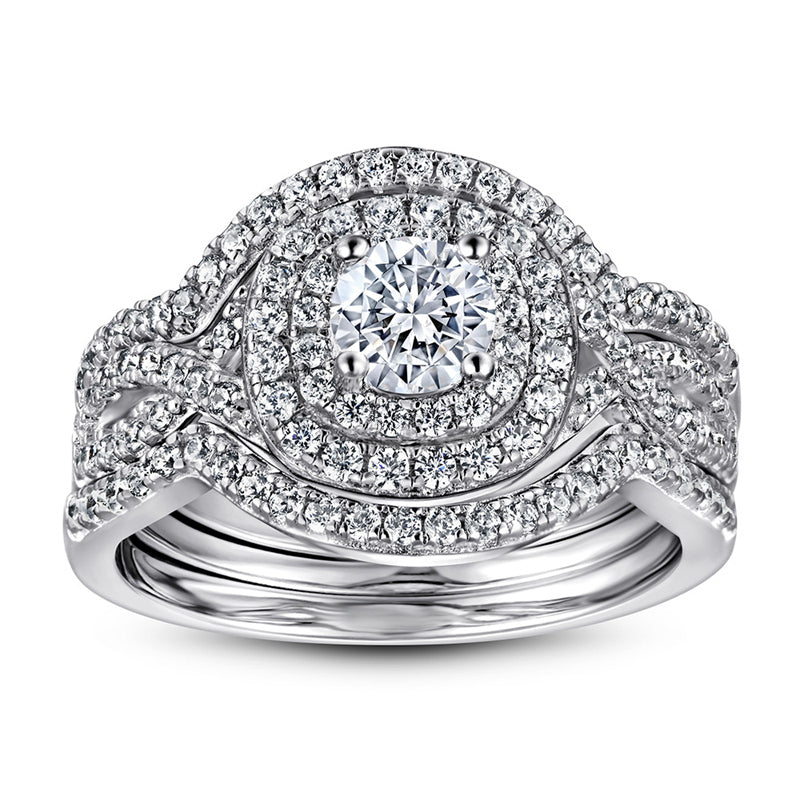 925 Sterling Silver 3-Piece Stackable Ring Set – Heart, Star & Dreamcatcher Bridal Jewelry