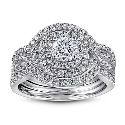 925 Sterling Silver 3-Piece Stackable Ring Set – Heart, Star & Dreamcatcher Bridal Jewelry