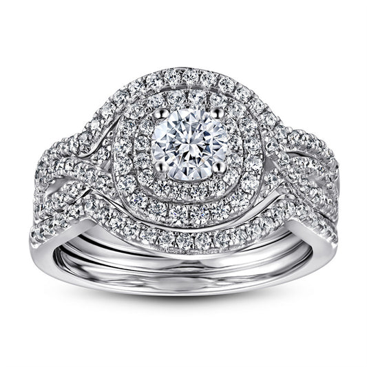 925 Sterling Silver 3-Piece Stackable Ring Set – Heart, Star & Dreamcatcher Bridal Jewelry