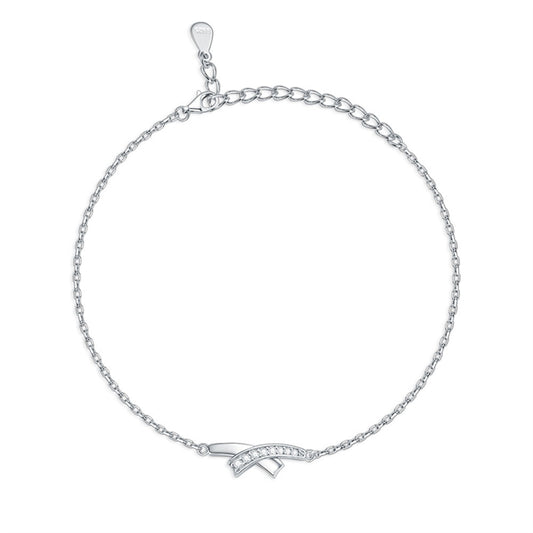 925 Sterling Silver Alphabet Bracelet - Minimalist Geometric Jewelry