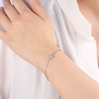 925 Sterling Silver Alphabet Bracelet - Minimalist Geometric Jewelry