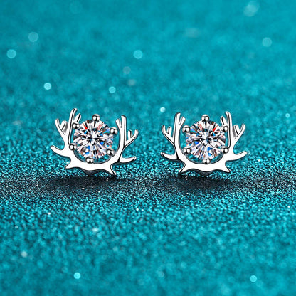 925 Sterling Silver "Always With You" Floral Stud Earrings - 0.50ct Moisanite Prong Set (1ct/Pair)