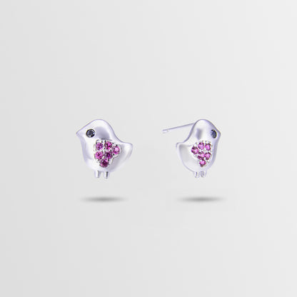925 Sterling Silver Animal Stud Earrings - Electroplated Korean Style Cute Geometric Earrings with Plastic Backs