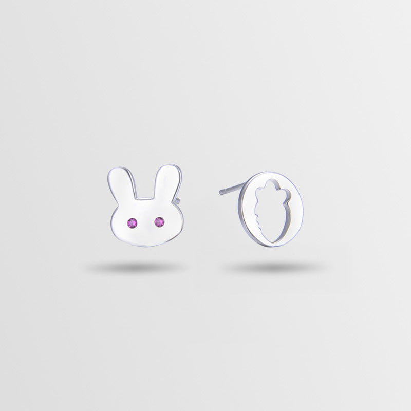 925 Sterling Silver Animal Stud Earrings - Electroplated Korean Style Geometric Cute Earrings with Plastic Ear Stoppers