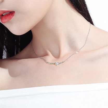 925 Sterling Silver Aquamarine Heart Pendant Necklace - Ocean-Inspired Jewelry