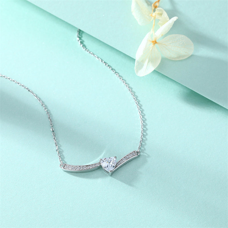 925 Sterling Silver Aquamarine Heart Pendant Necklace - Ocean-Inspired Jewelry