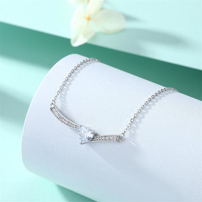 925 Sterling Silver Aquamarine Heart Pendant Necklace - Ocean-Inspired Jewelry