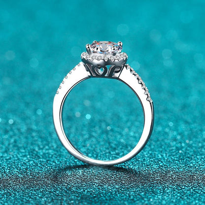 925 Sterling Silver Bezel Set Moissanite Ring | Subtle Peach-Inspired European Style