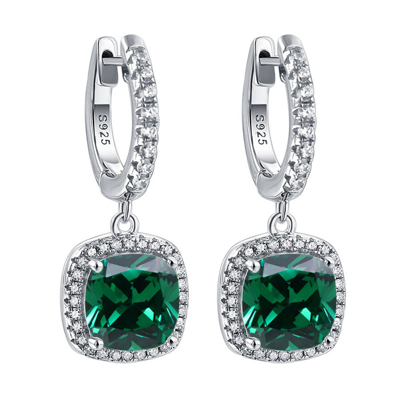 925 Sterling Silver Birthstone Hoop Earrings – Premium Zircon Simulated Diamond Circle Earrings