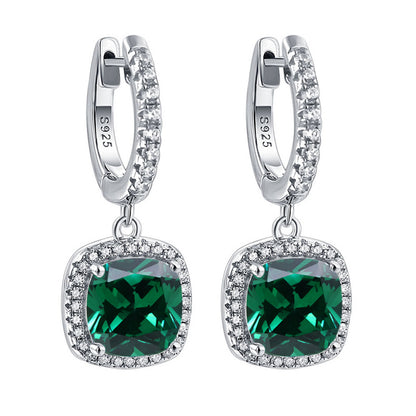 925 Sterling Silver Birthstone Hoop Earrings – Premium Zircon Simulated Diamond Circle Earrings