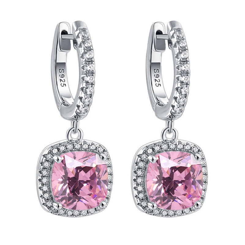 925 Sterling Silver Birthstone Hoop Earrings – Premium Zircon Simulated Diamond Circle Earrings