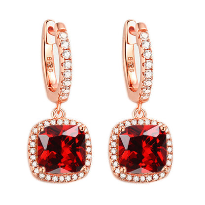 925 Sterling Silver Birthstone Hoop Earrings – Premium Zircon Simulated Diamond Circle Earrings