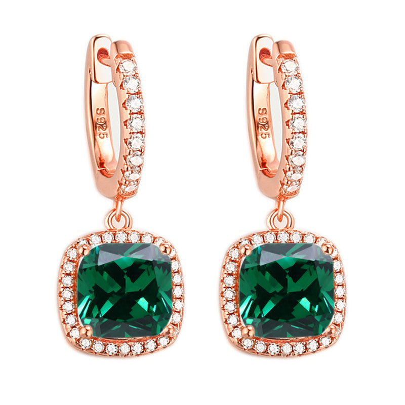 925 Sterling Silver Birthstone Hoop Earrings – Premium Zircon Simulated Diamond Circle Earrings