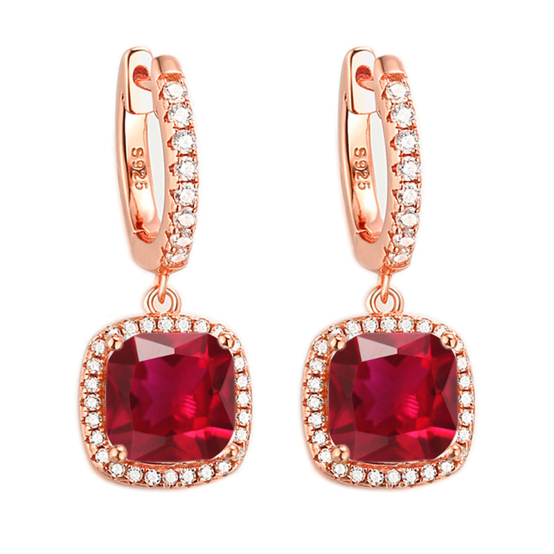 925 Sterling Silver Birthstone Hoop Earrings – Premium Zircon Simulated Diamond Circle Earrings