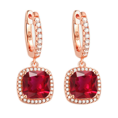 925 Sterling Silver Birthstone Hoop Earrings – Premium Zircon Simulated Diamond Circle Earrings