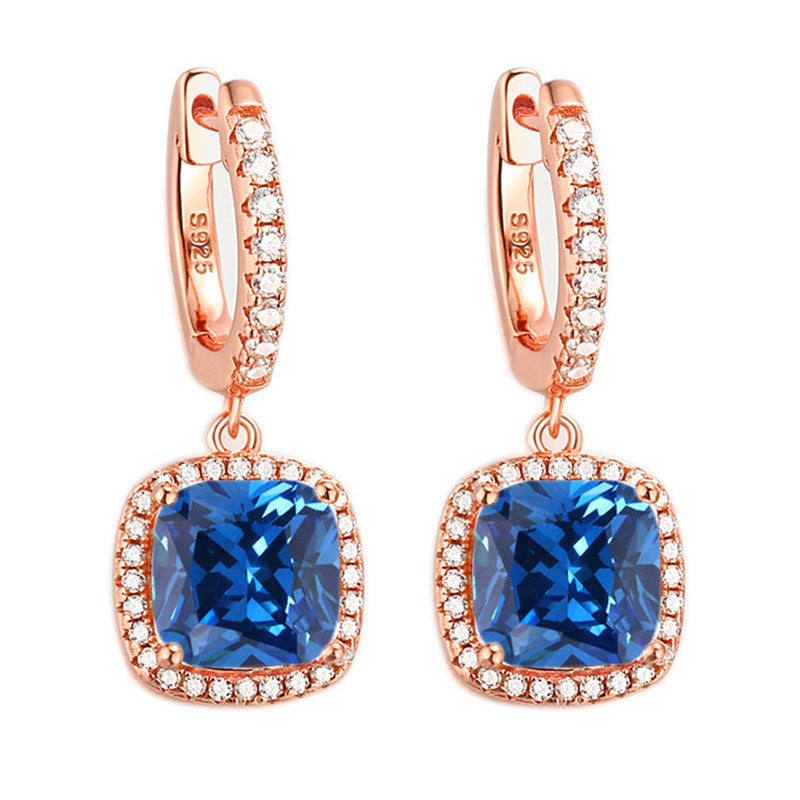 925 Sterling Silver Birthstone Hoop Earrings – Premium Zircon Simulated Diamond Circle Earrings