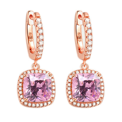 925 Sterling Silver Birthstone Hoop Earrings – Premium Zircon Simulated Diamond Circle Earrings