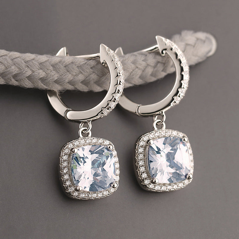 925 Sterling Silver Birthstone Hoop Earrings – Premium Zircon Simulated Diamond Circle Earrings