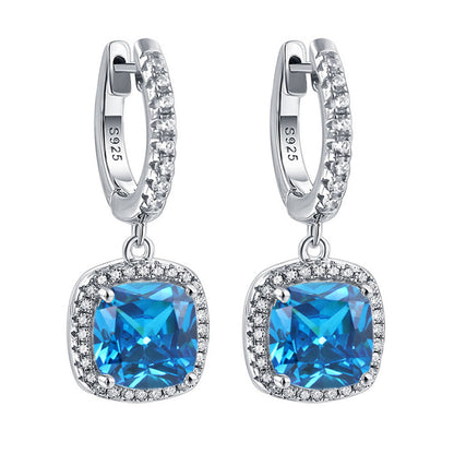 925 Sterling Silver Birthstone Hoop Earrings – Premium Zircon Simulated Diamond Circle Earrings