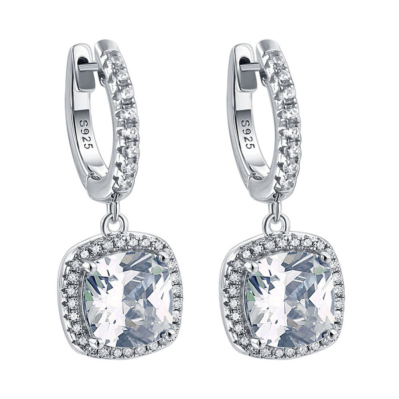 925 Sterling Silver Birthstone Hoop Earrings – Premium Zircon Simulated Diamond Circle Earrings