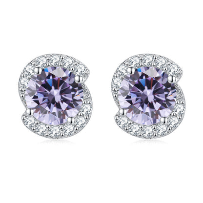 925 Sterling Silver Birthstone Zircon Stud Earrings – Minimalist Geometric Jewelry Collection