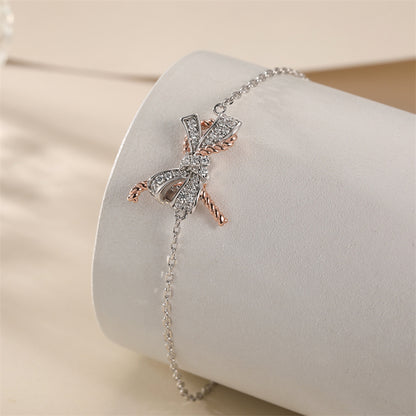 925 Sterling Silver Bow Bracelet - Elegant European-Inspired Jewelry