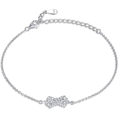 925 Sterling Silver Bow Bracelet - Minimalist Elegant Jewelry for Women