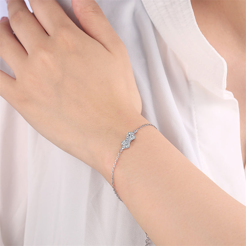 925 Sterling Silver Bow Bracelet - Minimalist Elegant Jewelry for Women