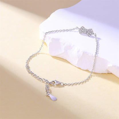 925 Sterling Silver Bow Bracelet - Minimalist Elegant Jewelry for Women