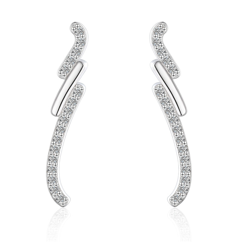 925 Sterling Silver Bow Tassel Earrings for Women Elegant Long Drop Dangle Earrings with Zircon Accents White Gold Plated