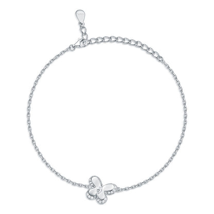 925 Sterling Silver Butterfly Bracelet - Delicate Bow & Wing Design