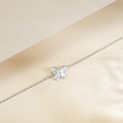 925 Sterling Silver Butterfly Bracelet - Delicate Bow & Wing Design