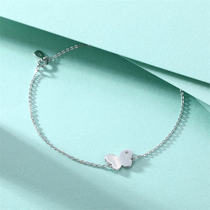 925 Sterling Silver Butterfly Bracelet - Elegant Bow Design Women's Jewelry