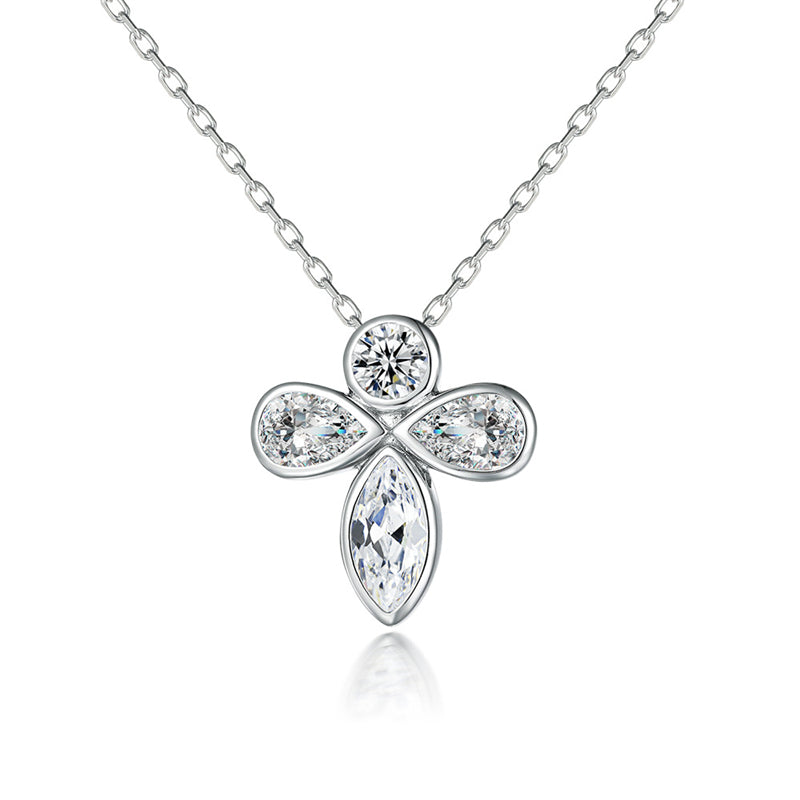 925 Sterling Silver Butterfly & Bee Pendant Necklace - Dainty Nature-Inspired Zirconia Collarbone Chain