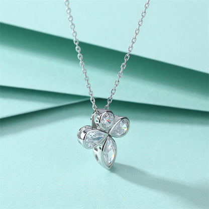 925 Sterling Silver Butterfly & Bee Pendant Necklace - Dainty Nature-Inspired Zirconia Collarbone Chain