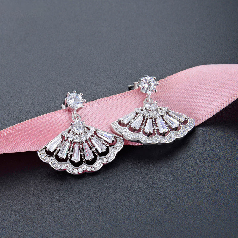 925 Sterling Silver CZ Stud Earrings - Professional Office Diamond Earrings with Plastic Backs