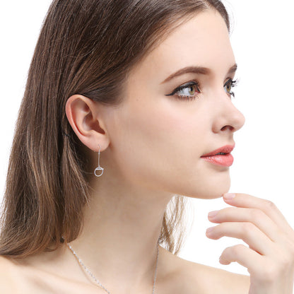 925 Sterling Silver Cactus Ear Hooks - Minimalist Botanical Dangle Earrings for Women