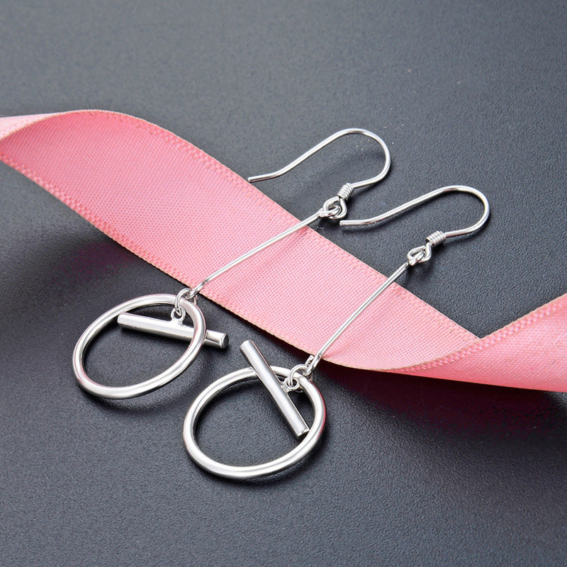 925 Sterling Silver Cactus Ear Hooks - Minimalist Botanical Dangle Earrings for Women