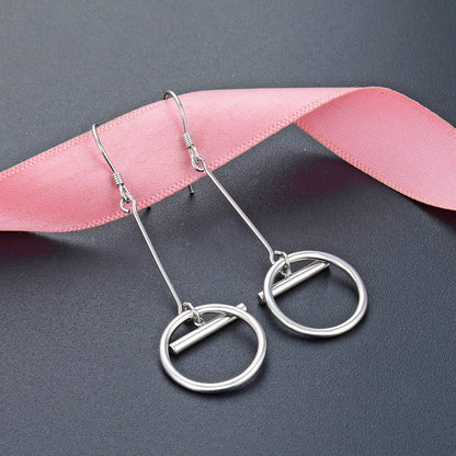 925 Sterling Silver Cactus Ear Hooks - Minimalist Botanical Dangle Earrings for Women
