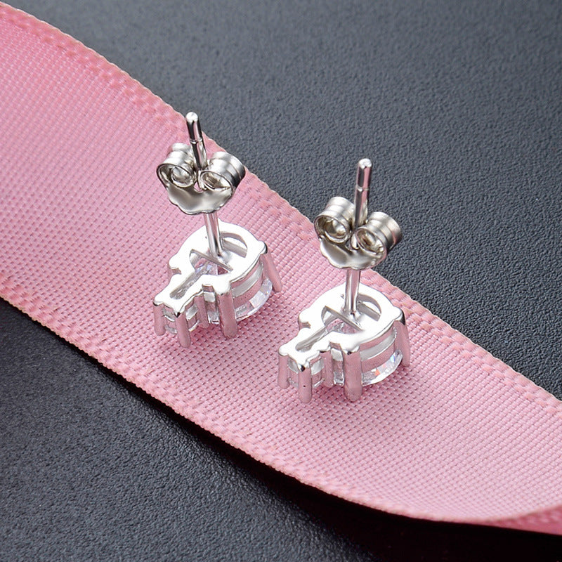 925 Sterling Silver Cactus Stud Earrings with CZ - Office Chic Botanical Jewelry for Women